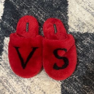 Red Fuzzy Slippers Victoria’s Secret